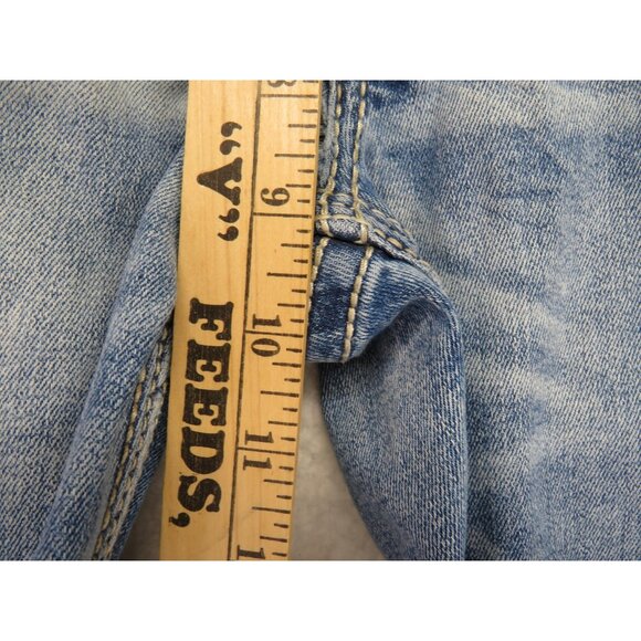 BKE Jake Jeans Mens 30L Light Wash Bootcut Stretch Whiskered Contrast Stitch - Picture 9 of 10